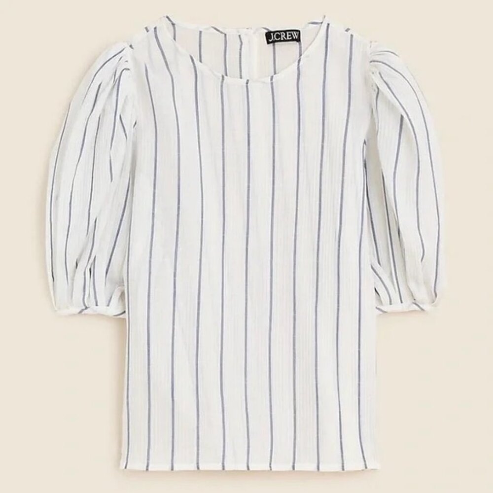J. Crew Puff-sleeve top in sheer gauze Size XL - Picture 2 of 11